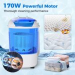 COSTWAY Mini Portable Washing Machine, 5.5 lbs Capacity, Compact Laundry Washer with Spin Tub & Drain Hose, Perfect for Apartment Dorms RV Home (Blue) - Image 7
