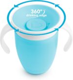 Munchkin Sippy Cup for 6 Month Old and Up, Spill Proof Miracle 360 Toddler Cups with Transition Handles, 7 Ounce, 2 Pack, Blue/Green - Image 5
