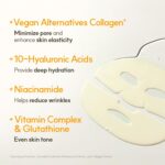 THE FACE SHOP Vita-Toning Vegan Collagen Face Mask, Korean Glass Skin Essential, Hydrogel Mask for Moisturizing & Skin Elasticity, Improves Uneven Tone, 4EA - Image 6