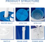 Portable Washing Machine Mini Washer with Spin Dryer 8lbs Washing Capacity, Durable Energy Saving, Rotary Controller, Compact Laundry Washer for RV, Apartments, Dorms,Kitchen, Blue - Image 3