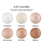 Baked Highlighter Contour Powder Sheer Pearl Shimmer Shades for Face Highlighter Makeup Brighten Up (301-Moonlit) - Image 6
