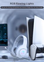 CM7002 Gaming Headset for PS5, PS4, PC, Mac, Switch, Xbox Series, Surround Sound RGB Gaming Headphones with Noise Canceling Microphone, 50MM Dynamic Drivers, 3.5MM Audio Jack, Light White - Image 4