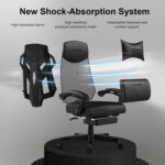 GTRACING Gaming Chair, Computer Chair with Mesh Back, Ergonomic Gaming Chair with Footrest, Reclining Gamer Chair with Adjustable Headrest and Lumbar Support for Gaming and Office (Black) - Image 5
