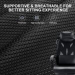 GTRACING Gaming Chair, Computer Chair with Mesh Back, Ergonomic Gaming Chair with Footrest, Reclining Gamer Chair with Adjustable Headrest and Lumbar Support for Gaming and Office (Black) - Image 7
