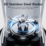 AMZCHEF Professional Blender for Smoothies,4 Functions,1800W Smoothie Blender,63 Oz Pitcher/20-Oz To-go Cup，Ice and Frozen Fruit,Self-Cleaning,High Speed,Grey - Image 5