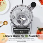 AMZCHEF Professional Blender for Smoothies,4 Functions,1800W Smoothie Blender,63 Oz Pitcher/20-Oz To-go Cup，Ice and Frozen Fruit,Self-Cleaning,High Speed,Grey - Image 6