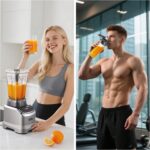 AMZCHEF Professional Blender for Smoothies,4 Functions,1800W Smoothie Blender,63 Oz Pitcher/20-Oz To-go Cup，Ice and Frozen Fruit,Self-Cleaning,High Speed,Grey - Image 9