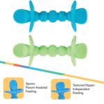 Nuby Dipeez 2 in 1 Silicone Spoons/Dipper, 2pk, Blue/Green - Image 4