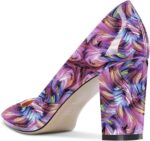 Aachcol Women Pumps Pointed Toe Slip on Mid Heel Dress Office Chunky Block Heels Shoes 3 Inches - Image 7