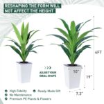 2 Pack Artificial Dracaena Tree with White Tall Planter 4FT-Tall Potted Faux Plants Indoor -Fake Floor Plant for Home Office Living Room Outdoor - Image 8