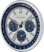 Bulova Lunar Pilot Wall Clock C1971 | Matte Silver Finish |Temperature & Hygrometer Display | Silent Sweep Quartz Movement | 13.75-Inch - Image 3