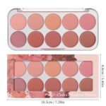 10 Color Blush Palette: Lightweight Face Powder Blush - Smooth Long-lasting Makeup Powder For Cheeks - Buildable Color Women Makeup Blush - Image 3