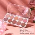 10 Color Blush Palette: Lightweight Face Powder Blush - Smooth Long-lasting Makeup Powder For Cheeks - Buildable Color Women Makeup Blush - Image 5