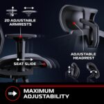 RESPAWN FLEXX Mesh Gaming Chair With Lumbar Support,Ergonomic Gaming Chair with Recline/Tilt Tension Controls, Adjustable Arms, 300lb Max Weight With Wheels for Computer/Desk/Office -Teal - Image 6