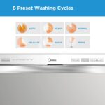Midea MDC22P2ASS Portable Countertop Dishwasher, 6 Place Settings & 6+2 Washing Cycles Dishwashers, Energy Star Dish Washer for Dorm, RV & Apartment, 20"D x 22"W x 17.25"H, Silver, 52.9 Pounds - Image 5