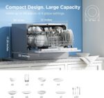 Midea MDC22P2ASS Portable Countertop Dishwasher, 6 Place Settings & 6+2 Washing Cycles Dishwashers, Energy Star Dish Washer for Dorm, RV & Apartment, 20"D x 22"W x 17.25"H, Silver, 52.9 Pounds - Image 8