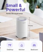 Small Air Purifier for Home Bedroom, Personal Desk Mini Air Purifier, Room Hepa Air Purifier Fresheners Cleaner for Dorm, Pets, Smoke, Desktop, Office (White) - Image 4