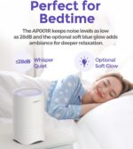 Small Air Purifier for Home Bedroom, Personal Desk Mini Air Purifier, Room Hepa Air Purifier Fresheners Cleaner for Dorm, Pets, Smoke, Desktop, Office (White) - Image 5