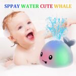 Bath Toys for Kids Ages 1-3 - 1 2 3 Year Boys Girls Gifts | Christmas Stocking Stuffers 6-12-18 Months | Light Up Whale Bath Toy Sprinkler Toddler Bathtub Pool Water Table Toys - Image 3