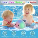 Bath Toys for Kids Ages 1-3 - 1 2 3 Year Boys Girls Gifts | Christmas Stocking Stuffers 6-12-18 Months | Light Up Whale Bath Toy Sprinkler Toddler Bathtub Pool Water Table Toys - Image 4
