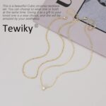 Tewiky Dainty 14k Gold Plated/Silver Cubic Zirconia Necklaces for Women, Simple CZ Jewelry Necklaces Trendy Gifts - Image 7