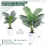 5FT Artificial Palm Tree with White Tall Planter - Fake Tree Areca Floor Plant in Pot - Artificial Silk Plants for Indoor Home Office Decor - Image 8