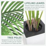 5FT Artificial Palm Tree with White Tall Planter - Fake Tree Areca Floor Plant in Pot - Artificial Silk Plants for Indoor Home Office Decor - Image 10