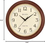 Bulova Atomic Time 2 Analog Wall Clock C5004 | 12.4" Wooden Frame, Sets Time Automatically | Quartz Movement | Battery Operated | Classic Design - Image 8