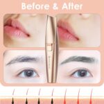 VG VOGCREST Eyebrow & Facial Trimmer: 2 in1 Rechargeable Facial Hair Removal & Eyebrow Shaver - Body Razor with Built-in LED Light (Rose Gold) - Image 6