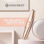 VG VOGCREST Eyebrow & Facial Trimmer: 2 in1 Rechargeable Facial Hair Removal & Eyebrow Shaver - Body Razor with Built-in LED Light (Rose Gold) - Image 8