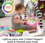 Fisher-Price Baby Musical Toy Set Glow and Grow Kick & Play Piano Gym Pink Playmat with 2 Rattle Maracas for Newborns Ages 0+ Months - Image 5