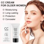 CC Cream for Older Women, CC Cream Skin Tone Adjusting for Mature Skin, Anti-Aging Sunscreen Foundatio with Moisturizer, Full Coverage, Lightweight - Image 7