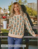 ZESICA Women's Long Sleeve Crewneck Sweater 2025 Fall Printed Cute Oversized Knitted Pullover Tops Trendy Clothes - Image 7