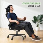 Office Chair Ergonomic Desk Chair, 330LBS Capacity, High Back Computer Chair for Long Hours Comfortable, Rolling Swivel Executive Task Chair for Home Office with Flip-up Armrests, Black - Image 8