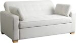 Serta Ainsley 72.6" Convertible Sleeper Sofa, Queen Size, Dreamcoil Comfort, Soft Woven Fabric, Oyster - Image 10