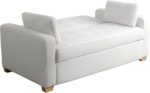 Serta Ainsley 72.6" Convertible Sleeper Sofa, Queen Size, Dreamcoil Comfort, Soft Woven Fabric, Oyster - Image 11