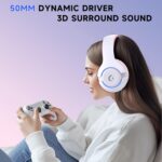 Gtheos Wireless Gaming Headset for ps5, ps4, Elden Ring, PC, Mac, Switch, Bluetooth 5.3 Gaming Headphones with Noise Canceling Microphone, 45H Battery, RGB Light, Pink - Image 6