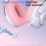 Gtheos Wireless Gaming Headset for ps5, ps4, Elden Ring, PC, Mac, Switch, Bluetooth 5.3 Gaming Headphones with Noise Canceling Microphone, 45H Battery, RGB Light, Pink - Image 7