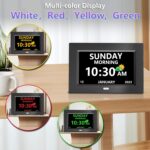 7 Inch Clock with Day and Date for Elderly Large Display Digital Clocks 12 Alarms 3 Display Modes Large Font Alzheimer's Clock Alarm Clocks for Seniors Auto DST Black - Image 7