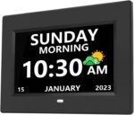 7 Inch Clock with Day and Date for Elderly Large Display Digital Clocks 12 Alarms 3 Display Modes Large Font Alzheimer's Clock Alarm Clocks for Seniors Auto DST Black - Image 9