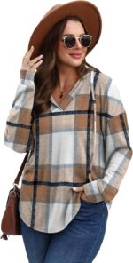 Sampeel Hoodies for Women Trendy Fall Fashion 2025 V Neck Oversized Sweatshirt Plus Size Tops Clothes - Image 4