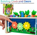 6-IN-1 Wooden Montessori Toys for 1 Year Old, Mole-Tapping Game | Play the Xylophone | Frog Clock | Carrot Harvest Game | Spinning Gear, Toddler Toys Aged 1-4, Baby Toy Gift for Early Learning - Image 5
