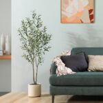 LOMANTO Artificial Olive Trees, 5 ft Tall Fake Olive Trees for Indoor, Faux Olive Silk Tree, Large Olive Plants with White Planter for Home Decor and Housewarming Gift, 1 Pack - Image 4
