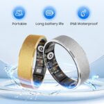 Smart Health Ring, Featuring Heart Rate, Stress and Sleep Monitoring Functions, Compatible with iPhone and Android, Waterproof Fitness Tracker for Women & Men, No Subscription Fee. (Gold, 8) - Image 5