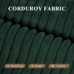 Modular Sectional Sofa with L-Shape Chaise,Cloud Sectional Modern Sleeper Couch with Deep Seat,Sponge Compression Sofas No Assembly Required (Green-Corduroy Fabric) 1PCS - Image 4