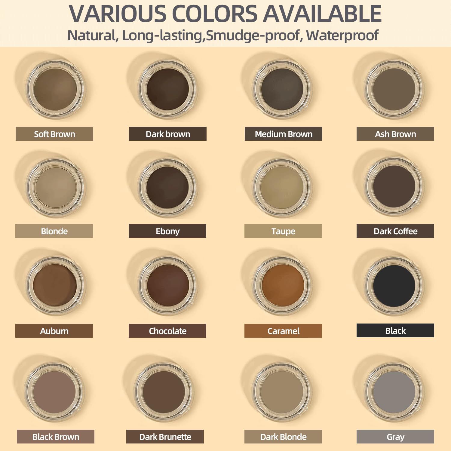 Eyebrow Pomade - Waterproof Brow Pomade for Long-lasting Results,Smudge Proof and Sweat Resistant Formula,Natural Eyebrow Makeup for All Skin Types and Tones - Dark Brown - Image 3