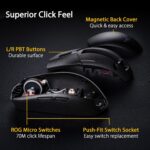 ASUS ROG Strix Impact III Wireless Gaming Mouse, 57 G Lightweight, 36K DPI Sensor, Bluetooth & 2,4GHz RF, ROG SpeedNova, Up to 618hrs Battery Life, Replaceable Switches, ROG Omni Receiver, Black - Image 8