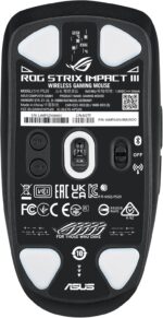 ASUS ROG Strix Impact III Wireless Gaming Mouse, 57 G Lightweight, 36K DPI Sensor, Bluetooth & 2,4GHz RF, ROG SpeedNova, Up to 618hrs Battery Life, Replaceable Switches, ROG Omni Receiver, Black - Image 12