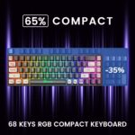 65% Gaming Keyboard and Mouse Combo, RGB Backlit Keyboard + 7200 DPI Gaming Mouse, Ultra-Compact Anti-Ghosting Wired Keyboard and Mouse for PC Laptop Gamer - Image 7