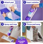 Swiffer PowerMop Multi-Surface Mop Kit for Floor Cleaning, Includes PowerMop, 2 Mopping Pad Refills, 1 Cleaning Solution with Fresh Scent and 2 Batteries - Image 9
